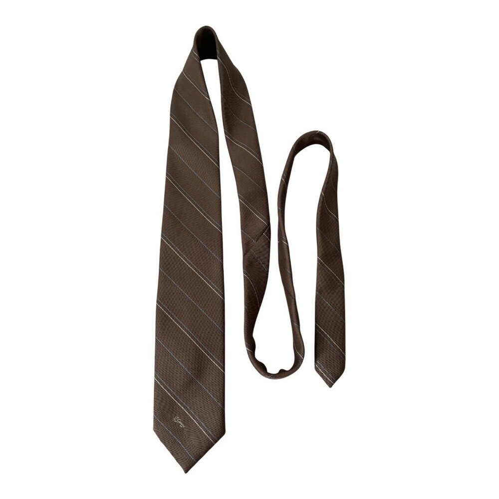 Vintage Allyn St. George Men’s Tie – Brown Striped Necktie 57” Long Y2K